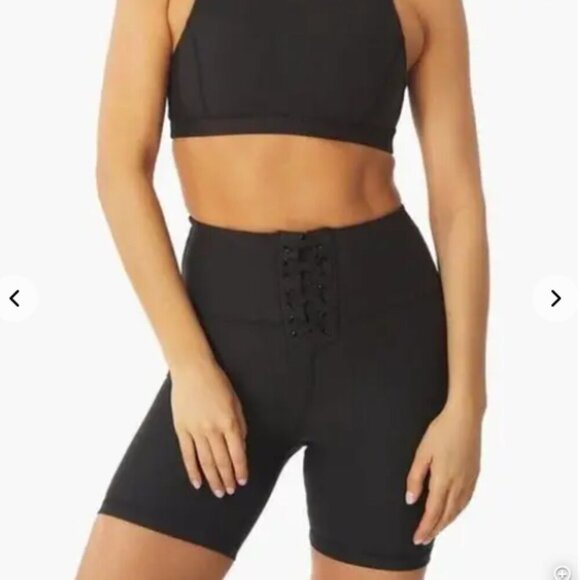 NWT Lace-Up Biker Shorts Black High Waist Goth Dark Fairy Revolve x WeWoreWhat - Picture 3 of 15
